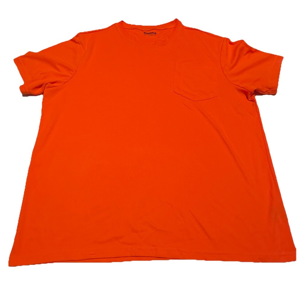 Diehard Mens High Visibility Long‎ Sleeve Basic pocket Tee "Shocking Orange" XLT